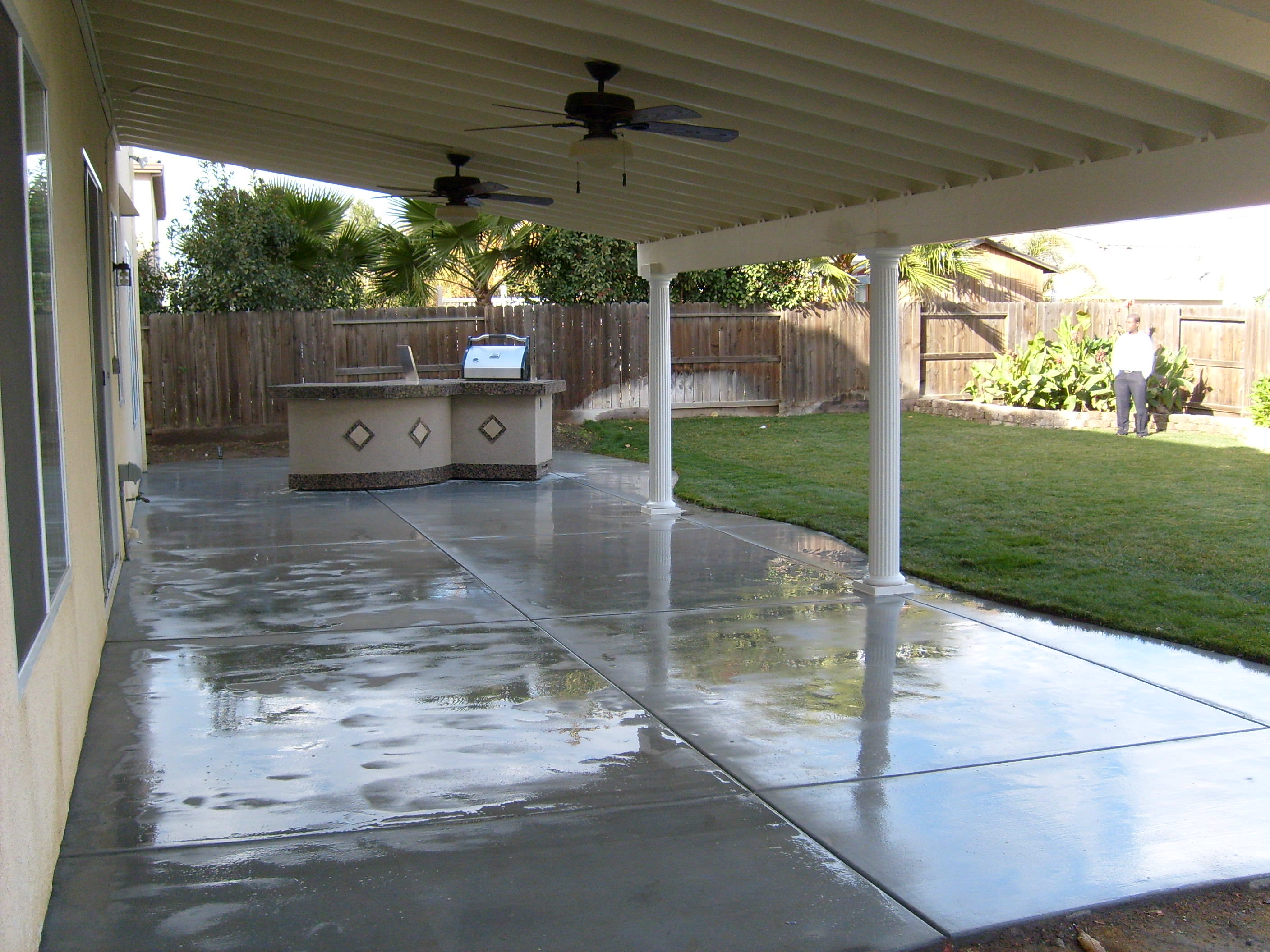  concrete, outdoor lighting, barbecue and covered patio Tracy, CA 