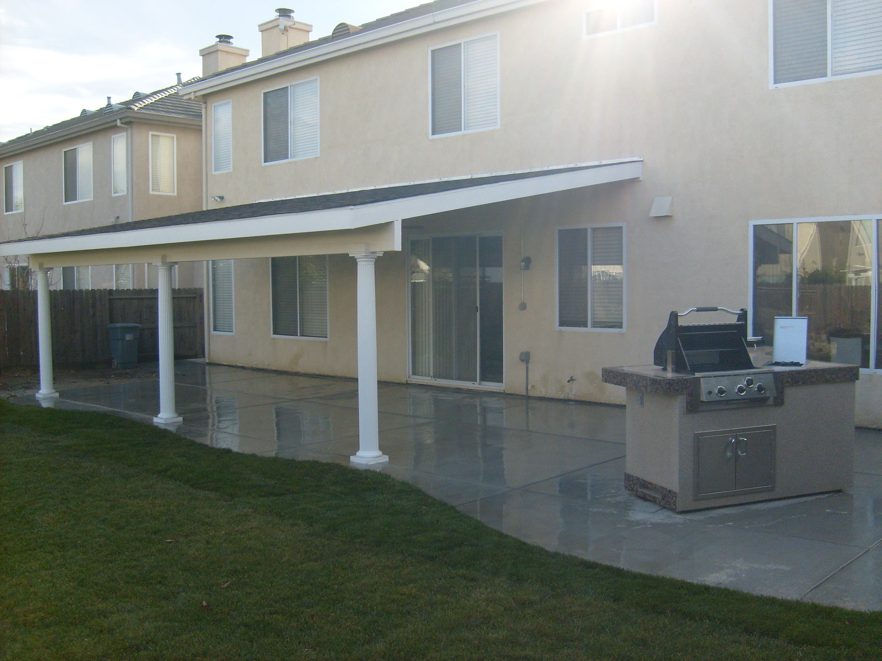  concrete, outdoor lighting, barbecue and covered patio Tracy, CA 